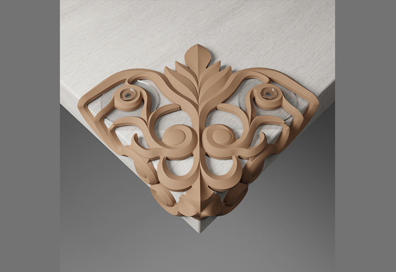 渦卷紋護角 防撞桌角 (拿鐵棕)